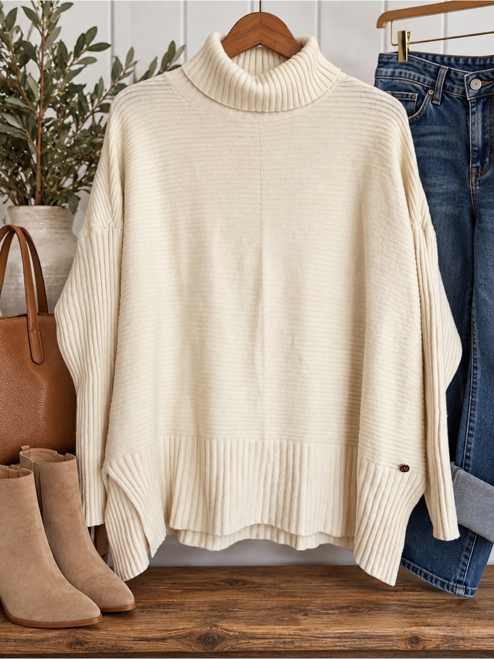 H2O Italia women’s sweater relaxed medium- Cream